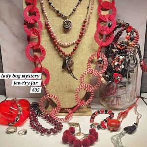 Elegant Red and Silver Necklace Set